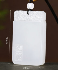 High Premium Natural Hetian Jade Peace & Safety Pendant Necklace - Ping An Xi Le