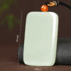 Natural Hetian Jade Peace & Safety Pendant Necklace - Si Shui