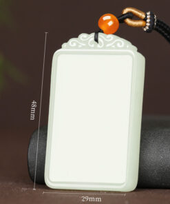 Natural Hetian Jade Peace & Safety Pendant Necklace - Xiang Yun