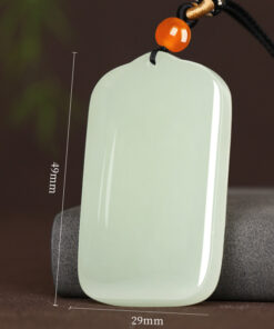 Natural Hetian Jade Peace & Safety Pendant Necklace - Xiao Yao