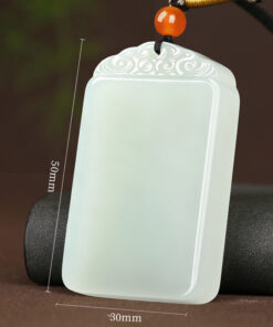 Premium Natural Hetian Jade Peace & Safety Pendant Necklace - Wan Shi Sheng Yi