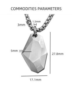 Pure Titanium Wishing Stone Style Pendant (4)