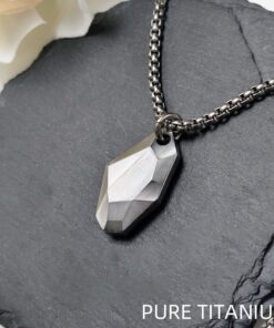 Pure Titanium Wishing Stone Style Pendant (5)