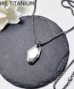 Pure Titanium Wishing Stone Style Pendant (7)