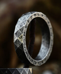 Rune Symbol Vintage Silver Men's Prada Titanium Steel Ring