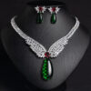 Parisian Retro Luxury CZ Pendant & Drop Earrings Ensemble