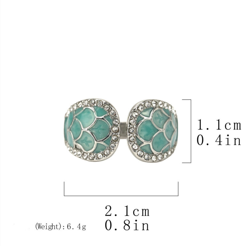 Retro Scale-Texture Pave-Set Earring Necklace & Ring Set (7)