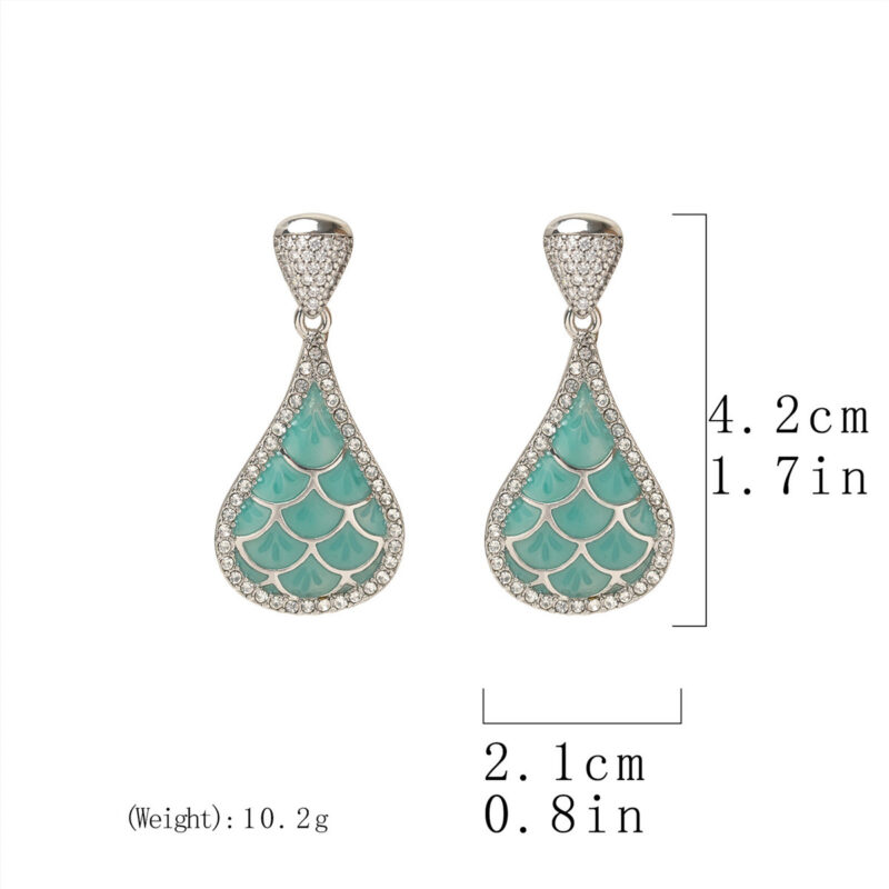 Retro Scale-Texture Pave-Set Earring Necklace & Ring Set (8)