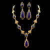 Vintage Lapis Lazuli Teardrop Jewelry Set