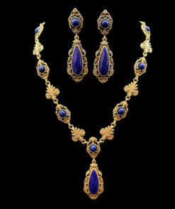 Vintage Lapis Lazuli Teardrop Jewelry Set
