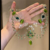 Vintage Sparkling Rhinestone Elf Necklace (2)