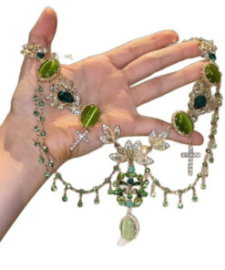 Vintage Sparkling Rhinestone Elf Necklace